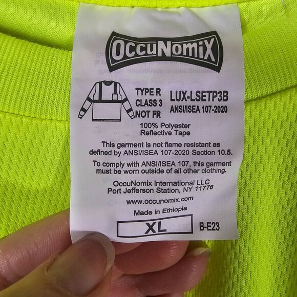 Occunomix FedEx Mens Yellow High-Visibility Safety Shirt Sz XL Reflective - Picture 6 of 10